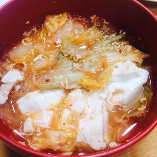 豆腐とキムチの春雨スープ♡